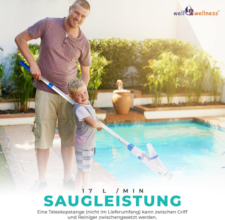 well2wellness Pool Elektrosauger AquaJack 121 | Spa Elektrosauger | Handsauger | Bodensauger | Einfa