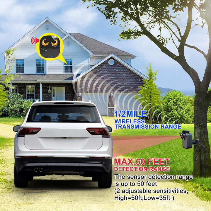 800m Reichweite drahtloses Einfahrtsalarmsystem - Bewegungssensor & Detektor-Home & Office DIY Siche