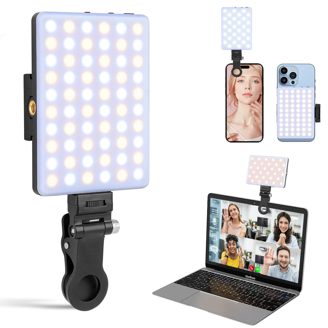 XINBAOHONG Wiederaufladbares Clip-Füll-Videokonferenzlicht, Selfie-Licht für Telefon, Android, Kamer