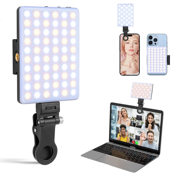 XINBAOHONG Wiederaufladbares Clip-Füll-Videokonferenzlicht, Selfie-Licht für Telefon, Android, Kamer