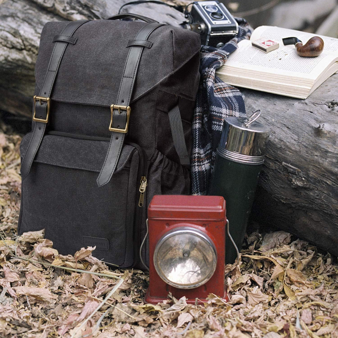 BAGSMART Fotorucksack DSLR Kamerarucksack Canvas Diebstahlsicher Wasserabweisend mit Regenschutz für