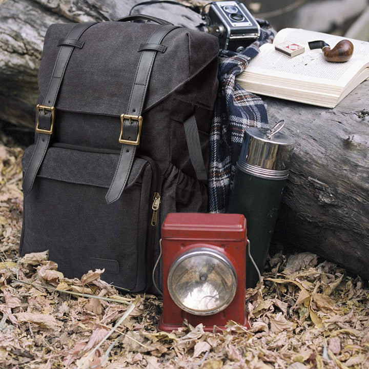 BAGSMART Fotorucksack DSLR Kamerarucksack Canvas Diebstahlsicher Wasserabweisend mit Regenschutz für