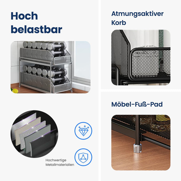 Heikoeco® Schrank Organizer, Gewürzregal, Baskets Organizer, 2-stöckiger Schrank-Organizer, untertei