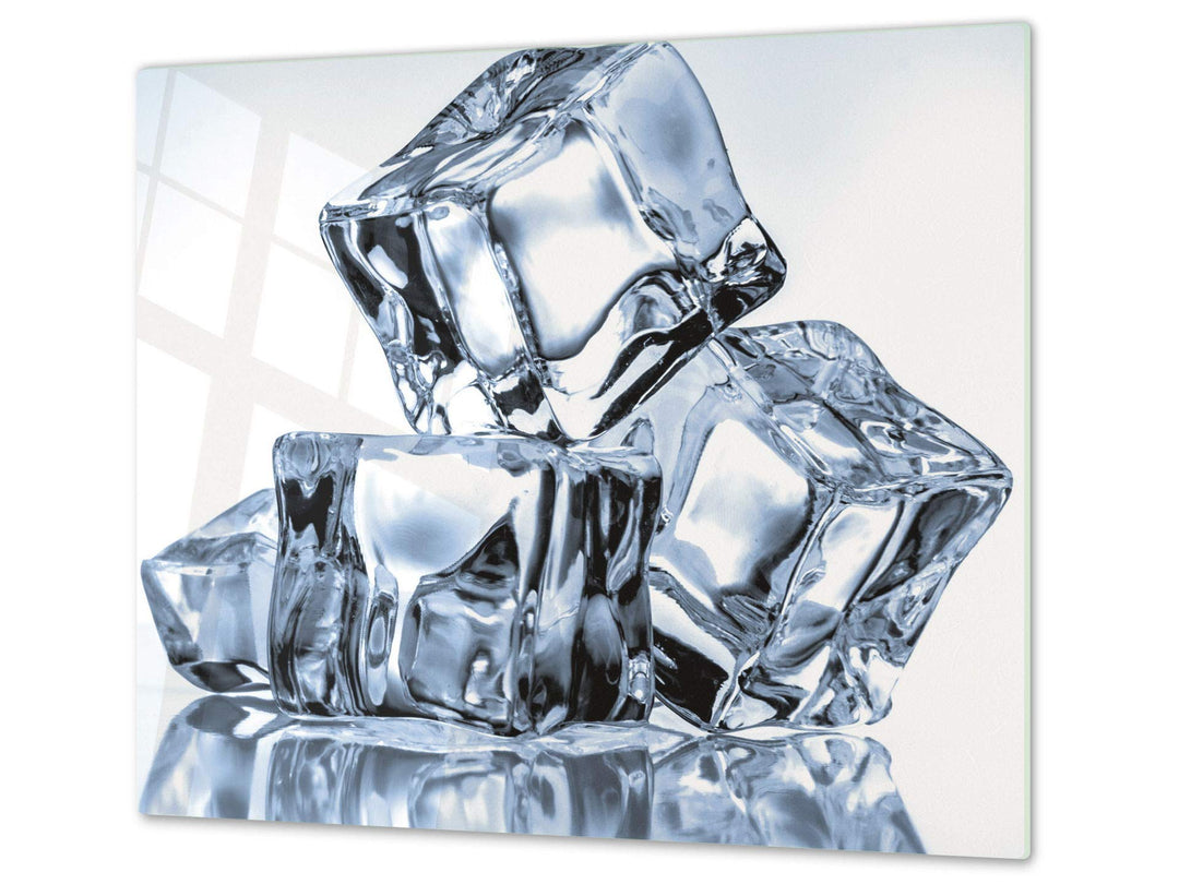 Küchenbrett aus Hartglas und Induktionskochplattenabdeckung – Schneideplatten SINGLE mit 60 x 52 cm