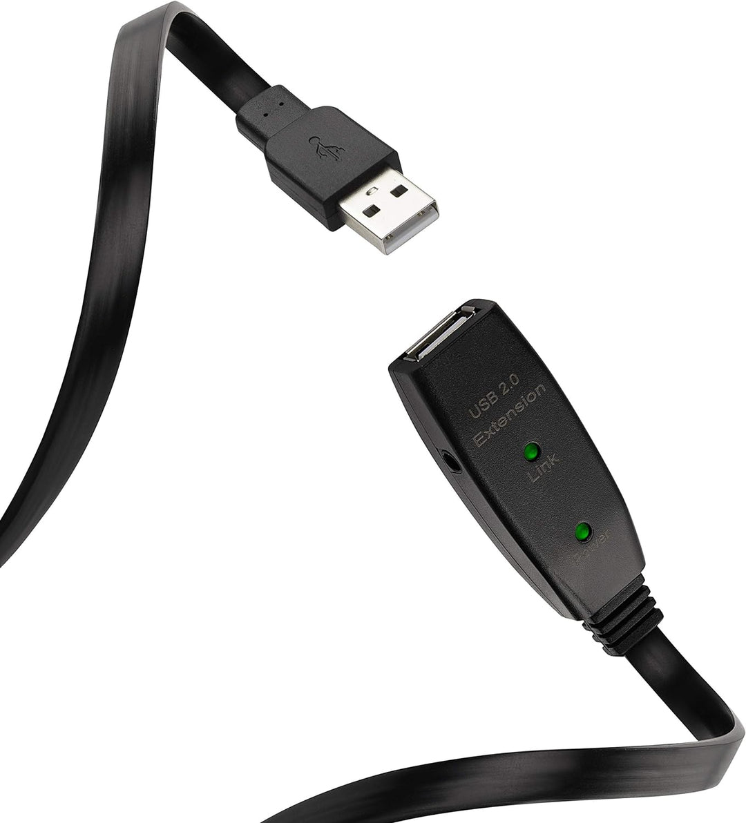 MutecPower 10 m FLACHES USB 2.0 Kabel Stecker auf Buchse mit Verlängerung Chipsatz - aktives USB-Ver