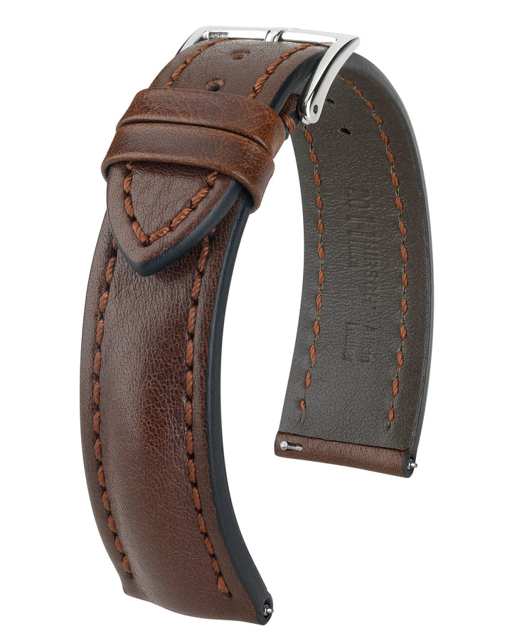 HIRSCH Herren Uhrenarmband Rindsleder Modell Lucca 22 mm Braun, Braun