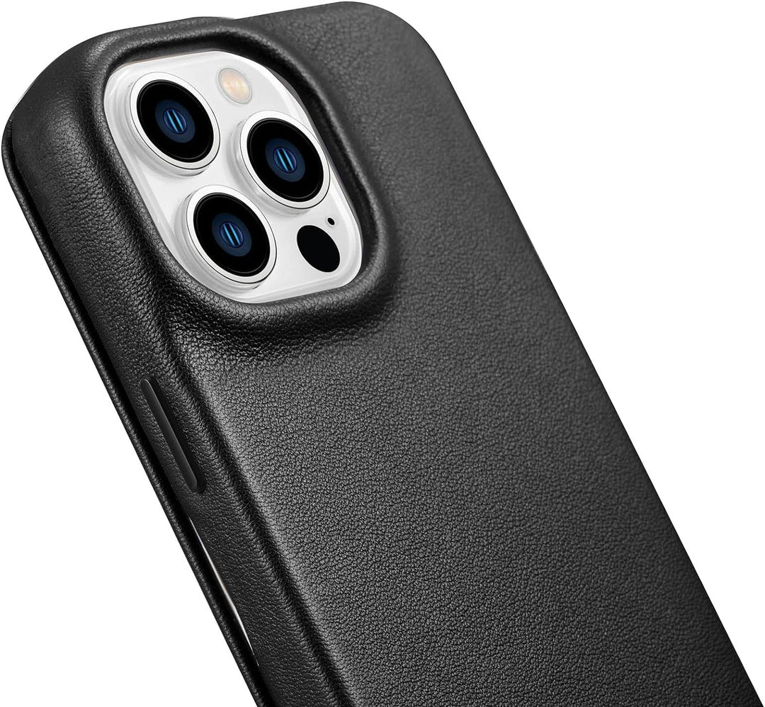 Mobiskin Hülle kompatibel mit Apple iPhone 14 PRO (6,1 Zoll), Handyhülle mit echtem Leder, Case, Sch