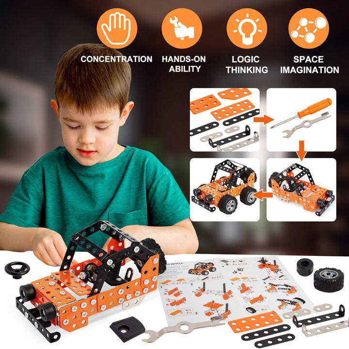Building Sets Stem Assembly Metal 3-D Puzzle Off-Road Model Car Building Kit Construction Set Toys P
