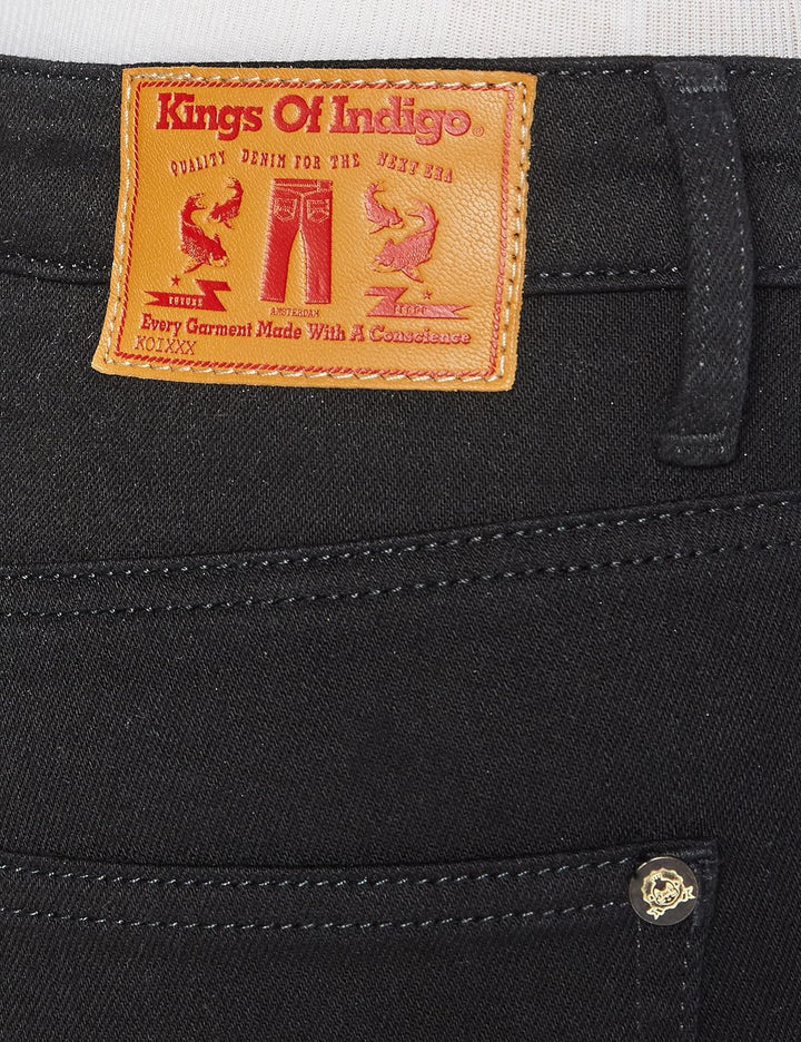 Kings of Indigo Damen Christina High Skinny Jeans 27W / 32L Schwarz (Stay Black 6104), 27W / 32L Sch