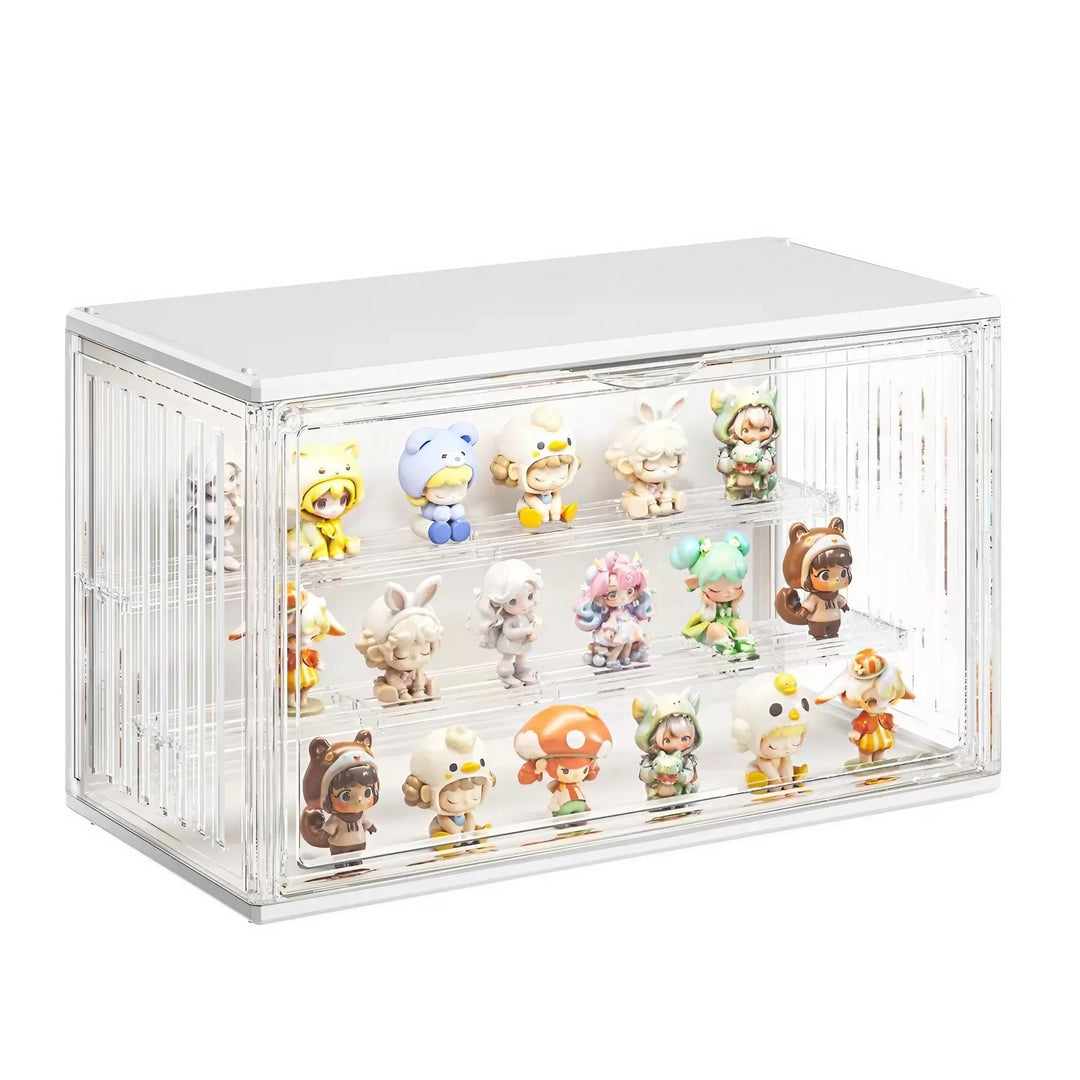 Acryl Vitrine mit LED, Schaukasten Klein mit Tür, Setzkasten mit Scheibe, Acrylbox Transparent für A