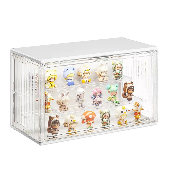 Acryl Vitrine mit LED, Schaukasten Klein mit Tür, Setzkasten mit Scheibe, Acrylbox Transparent für A