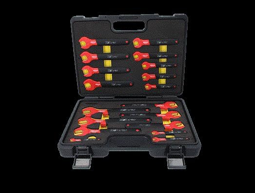 KS Tools 118.1500 VDE-Maulschlüssel-Satz mit Schutzisolierung, 18-tlg
