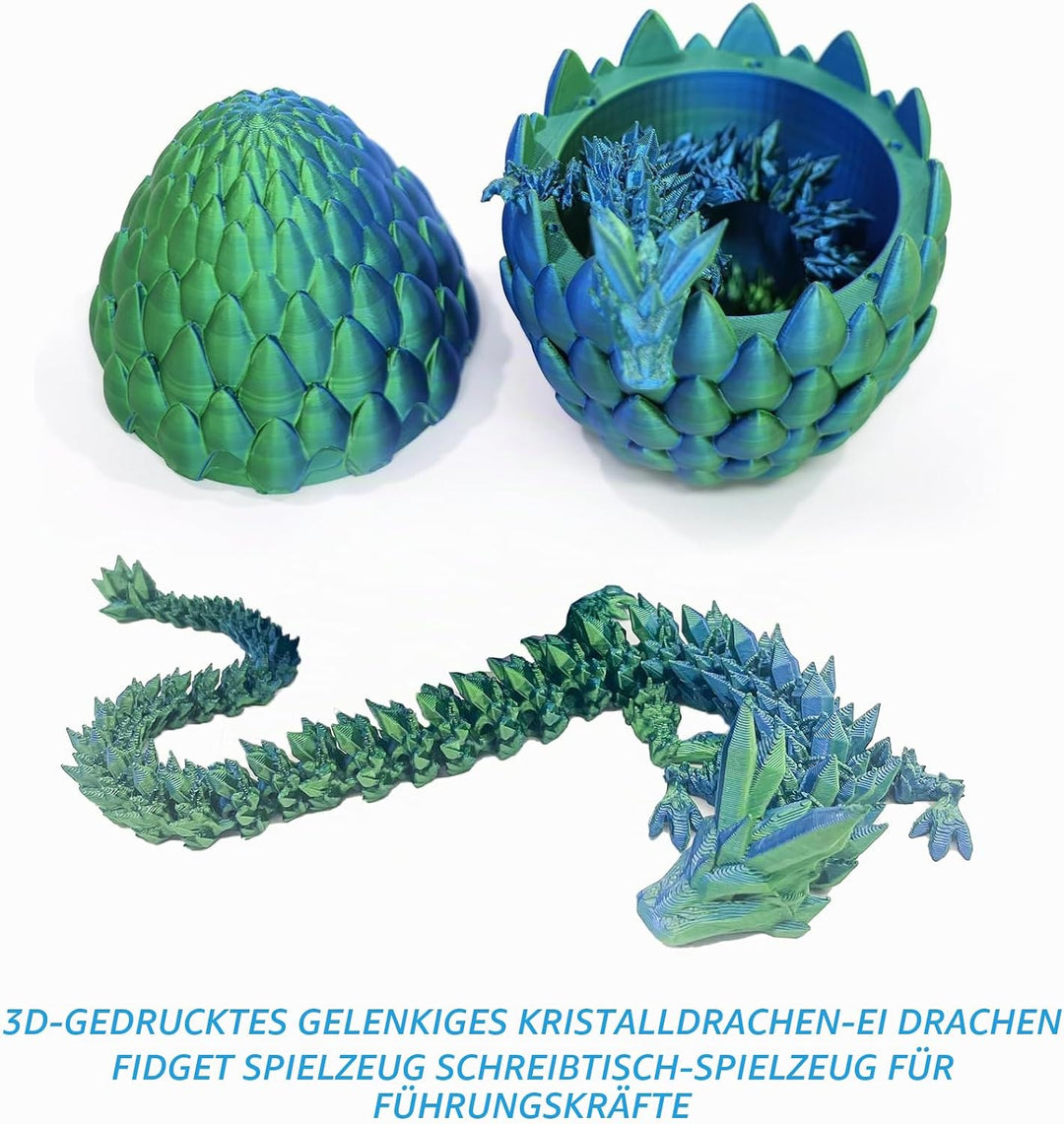 Yearsahrk 3D Gedrucktes Drachenei Geheimnisvolle Drachen Spielzeug Realistische Realistische Bewegli