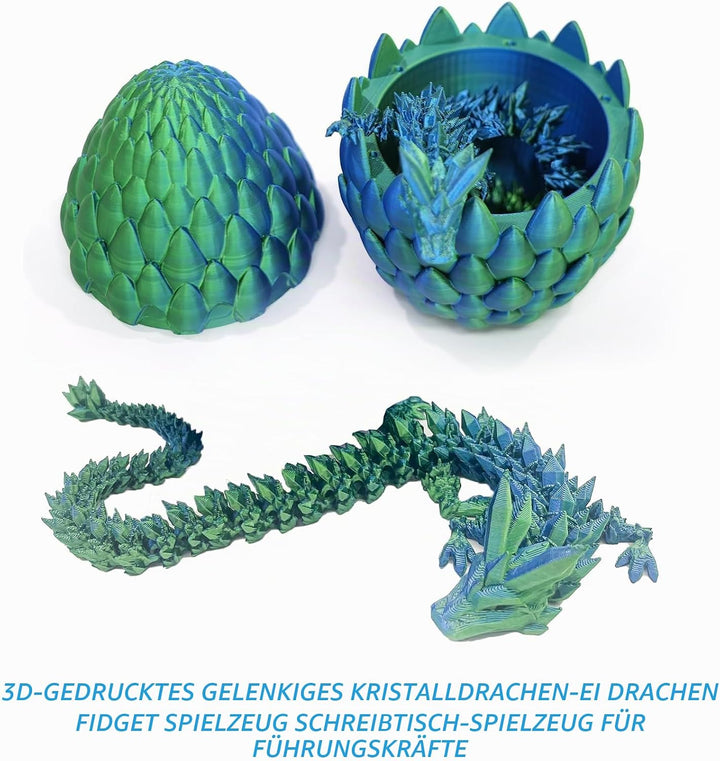 Yearsahrk 3D Gedrucktes Drachenei Geheimnisvolle Drachen Spielzeug Realistische Realistische Bewegli