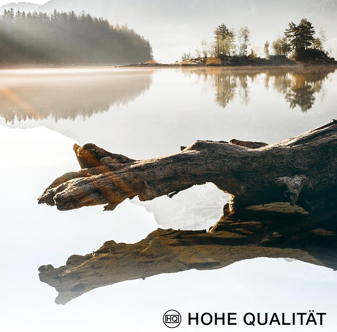 Novart Bilder Set Berge und See - Kein Extra Rahmen benötigt - Wandbilder für Wohnzimmer Schlafzimme