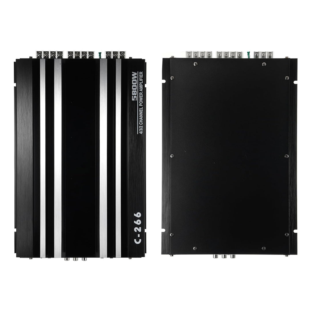 Shkalacar 4 Kanal Car Audio Verstärker, 5800W 12V Hochleistungsverstärker mit mehreren Kühllöchern,