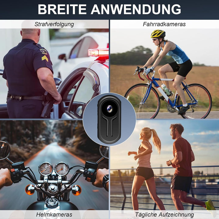 Aufgerüstete Action Cam, 120° Mini Action Videokamera, Magnet Mini Body Kamera, Tragbare Kleine Spor