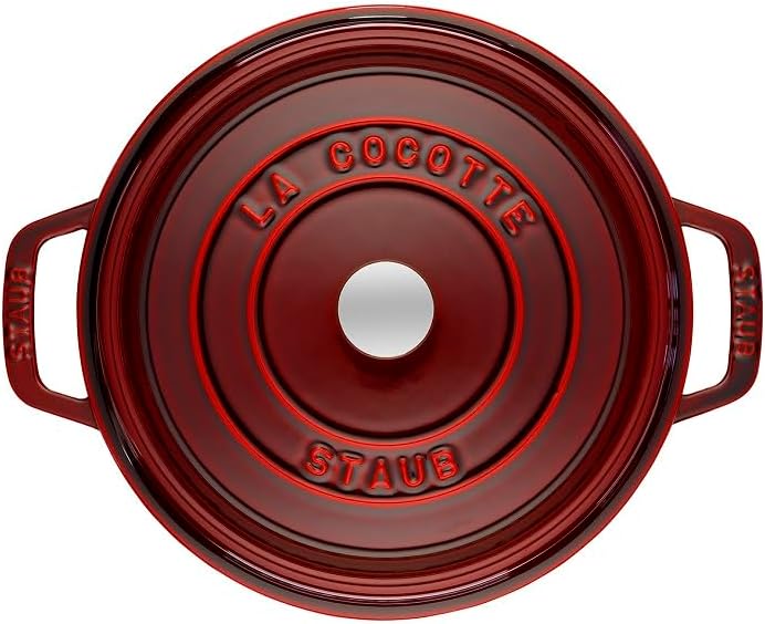 STAUB Gusseisen Bräter/Cocotte, Rund 26 cm, 5 L, Aromaregen Funktion, Für alle Herdarten geeignet, G