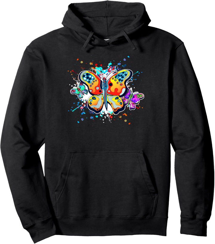 Bunter Schmetterling Cooles Fesign Geschenk Pullover Hoodie