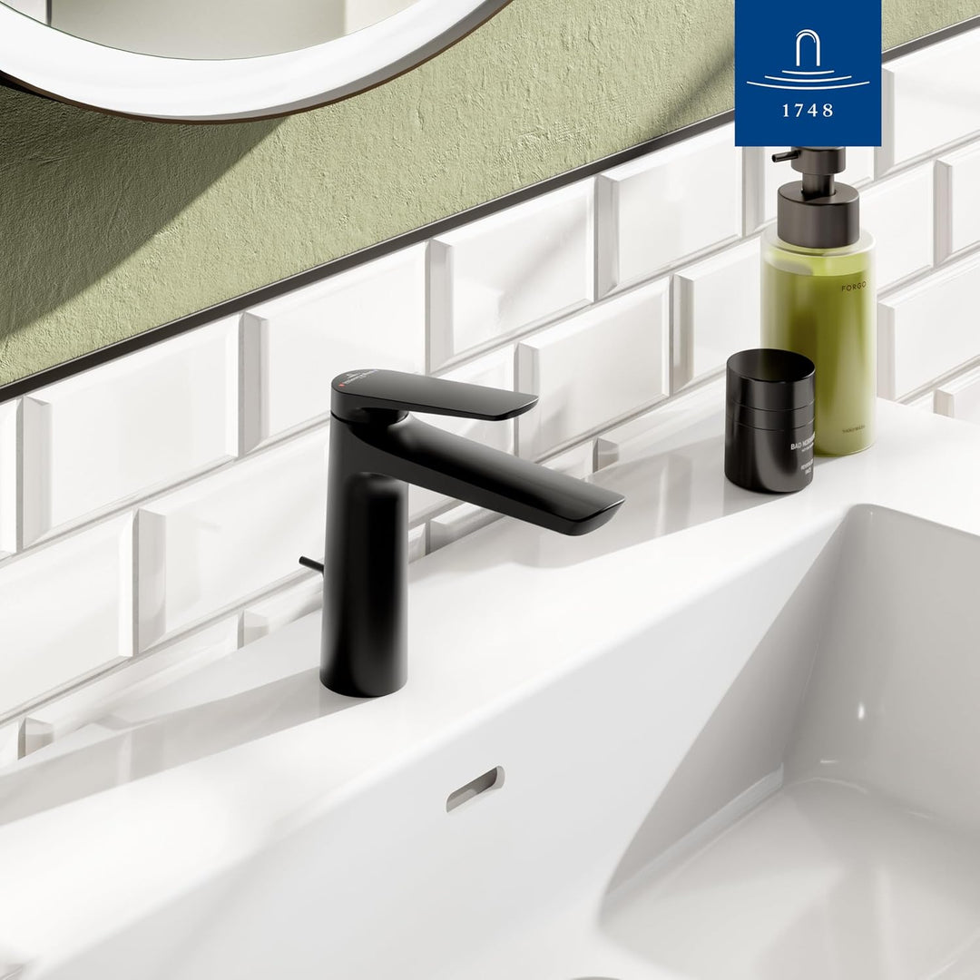 Villeroy & Boch Oasis Waschtischarmatur mit Zugstange - Wasserhahn Bad mit Keramikkartusche - Waschb