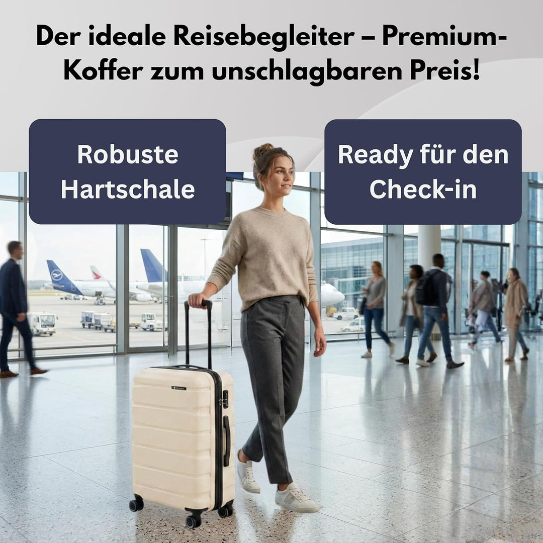 Franky Spinner Handgepäck Hartschalenkoffer mit TSA-Schloss beige