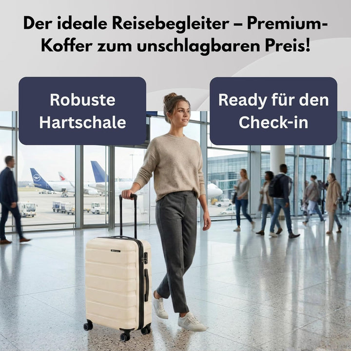 Franky Spinner Handgepäck Hartschalenkoffer mit TSA-Schloss beige