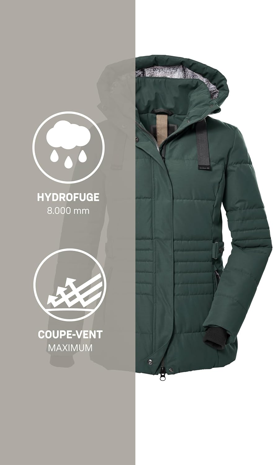 G.I.G.A. DX Damen Gw 25 Wmn Qltd Jckt Steppjacke mit abzippbarer Kapuze/Funktionsjacke in Daunenopti