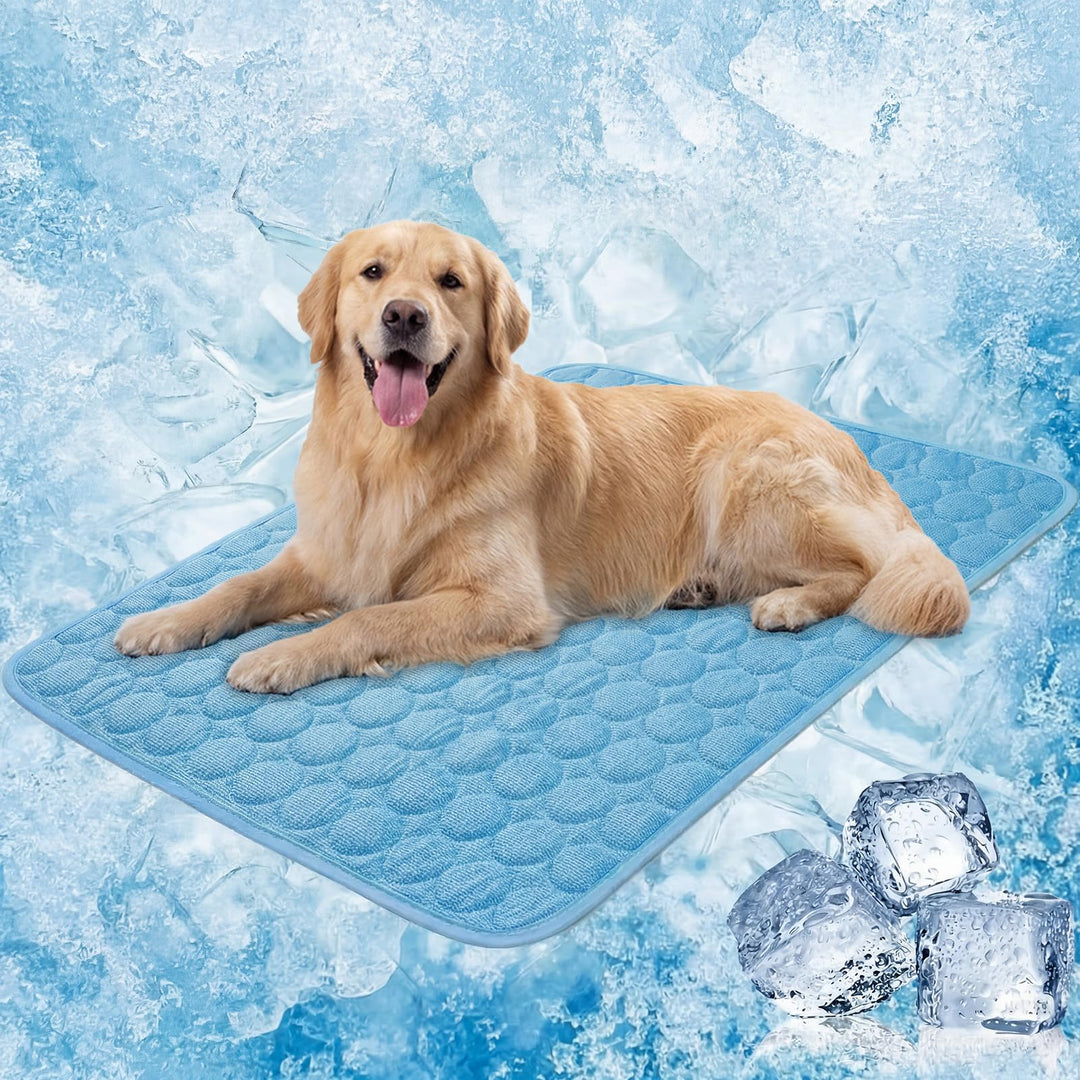 Ungiftig Kühlmatte Hund Sommer Waschbar für Drinnen (150 * 100Blau) | Atmungsaktiv Kühldecke Hund Se