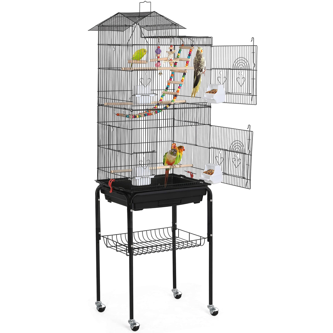 Yaheetech Vogelkäfig Vogelbauer Vogelvoliere Wellensittich vogelkäfig kanarienvögelkäfig mit Ständer