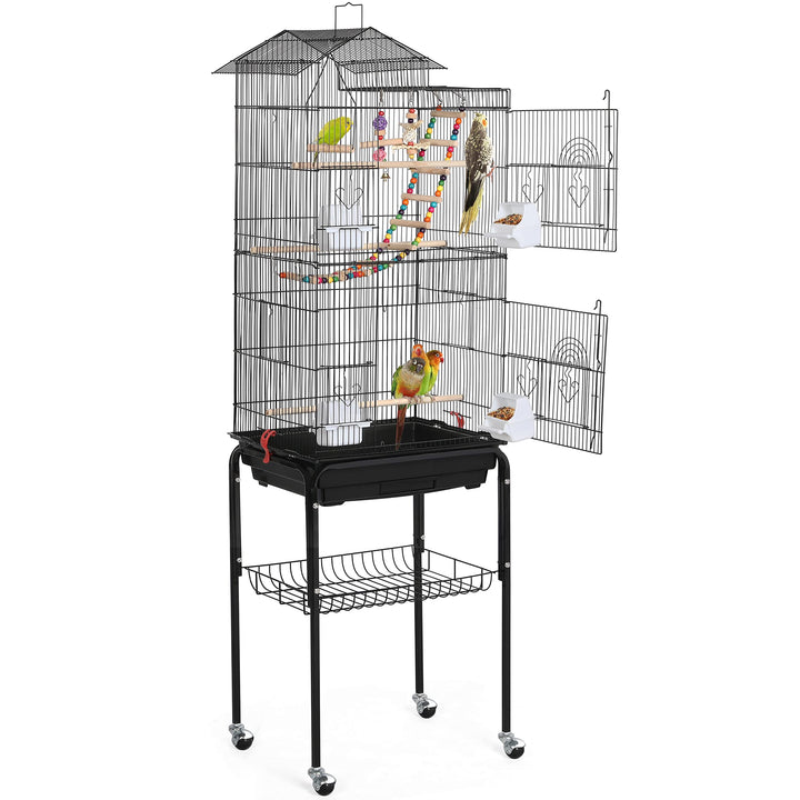 Yaheetech Vogelkäfig Vogelbauer Vogelvoliere Wellensittich vogelkäfig kanarienvögelkäfig mit Ständer