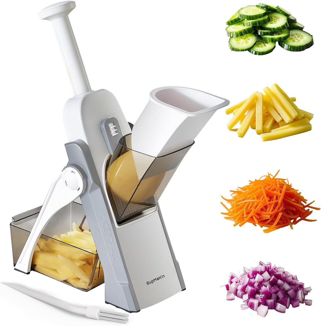 SupMakin Gemüseschneider, Once for All Verstellbar Gemüsehobel Genius Mandoline Vegetable Slicer Kar