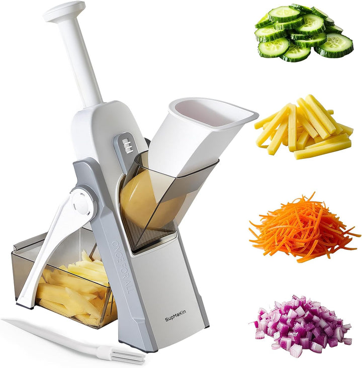 SupMakin Gemüseschneider, Once for All Verstellbar Gemüsehobel Genius Mandoline Vegetable Slicer Kar