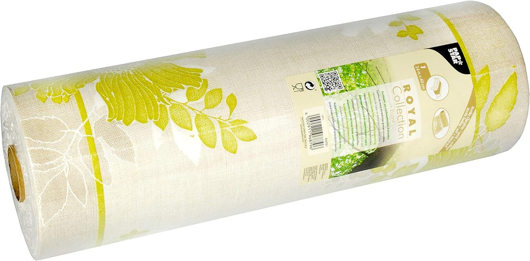 Papstar Tischläufer / Tischtuchrolle grün "Annabel" (1 Stück) aus der "Royal Collection", 24 x 0.4 m