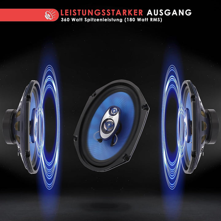 Pyle Auto Lautsprecher 6x8 Zoll 3 Wege Set 360W - Einbaulautsprecher Auto Kfz Lautsprecher mit Hocht