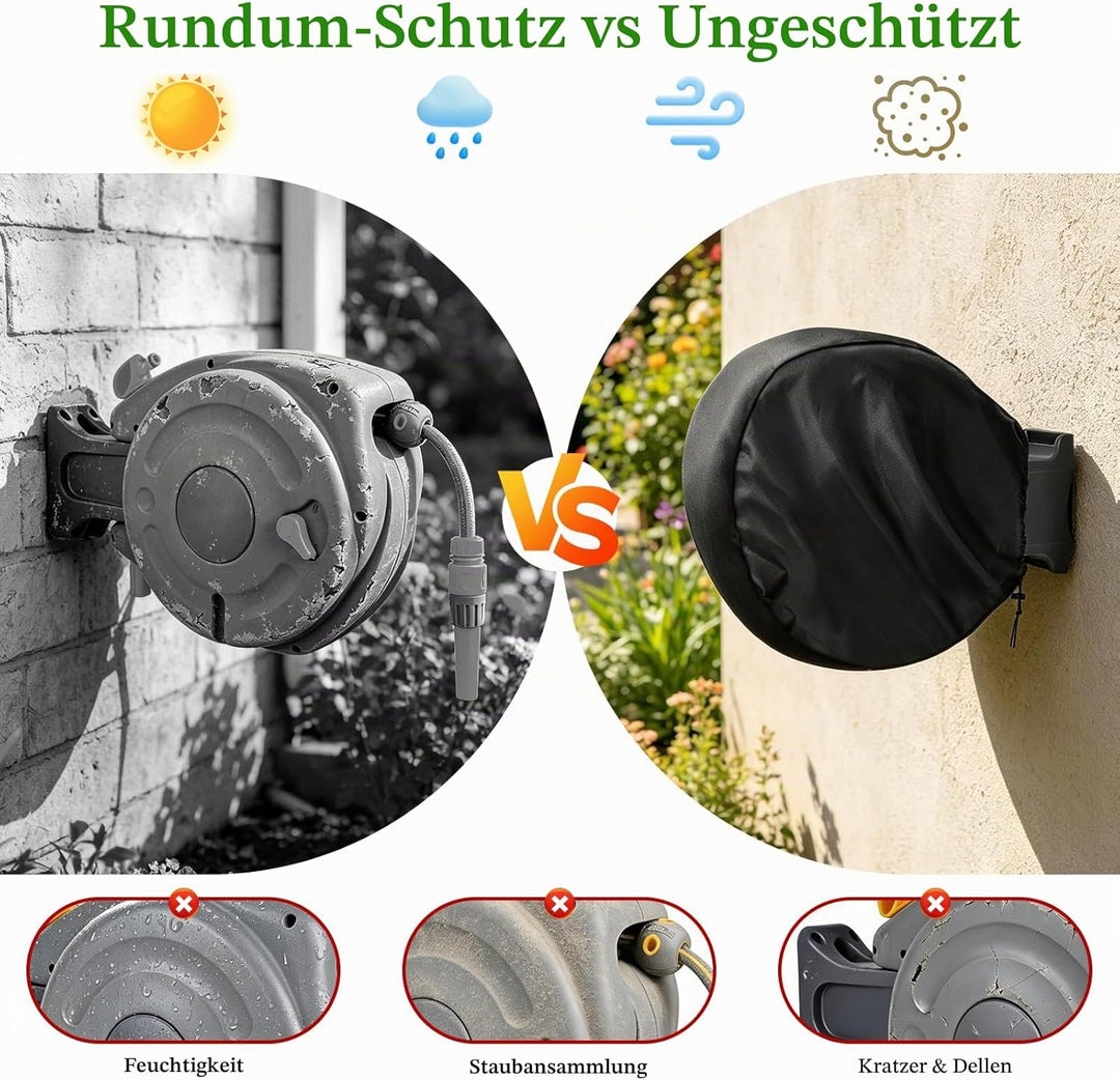 Einziehbare Schlauchtrommelabdeckung - Onlyme Wandmontierte Wasserschlauchtrommel Schutzhülle für Ih