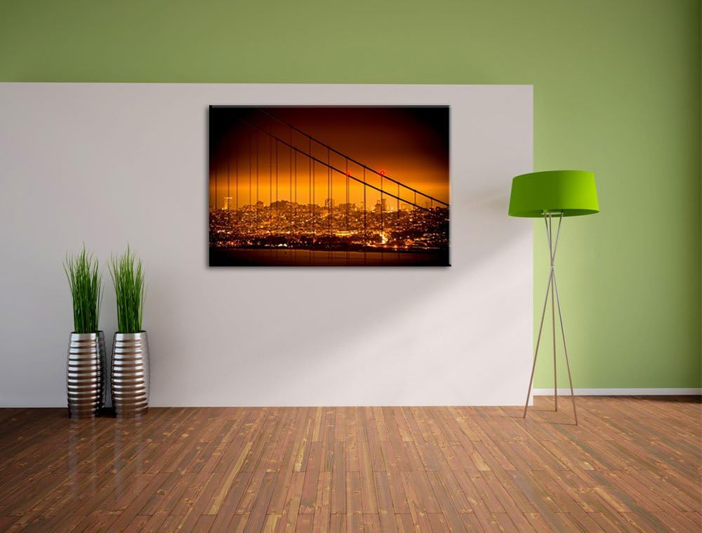 San Francisco Skyline Format: 100x70 auf Leinwand, XXL riesige Bilder fertig gerahmt mit Keilrahmen,