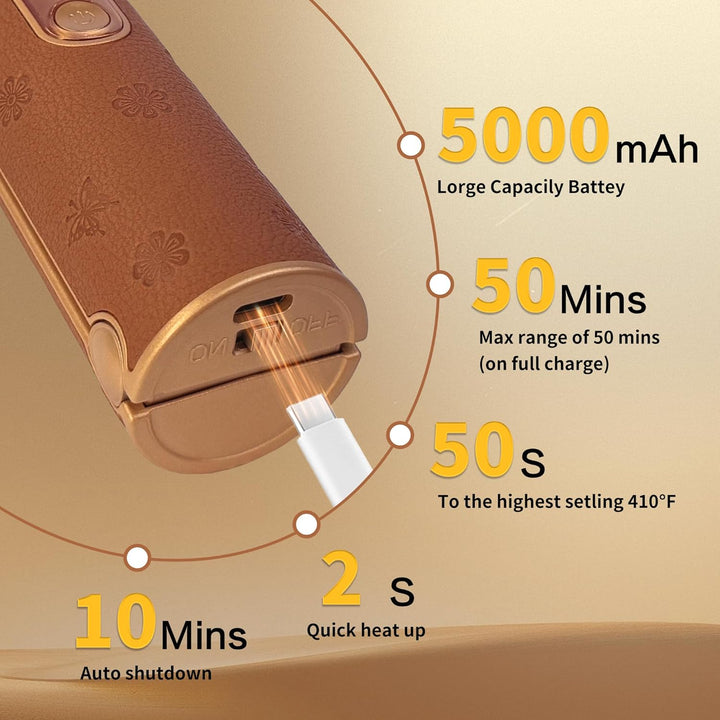 Glätteisen Kabellos, Haarglätter 2 in 1 mit 5000mAh, Mini Reiseglätteisen Glätteisen Locken und Glät