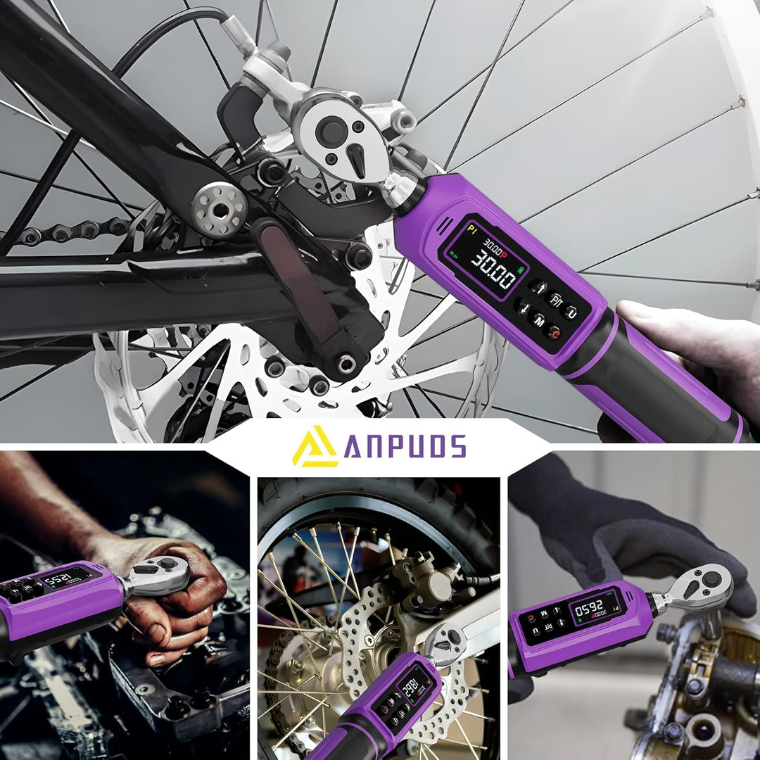 ANPUDS Digitaler Drehmomentschlüssel 3/8 Zoll, 0.9-60Nm Drehmomentschlüssel Fahrrad, Drehmomentschlü