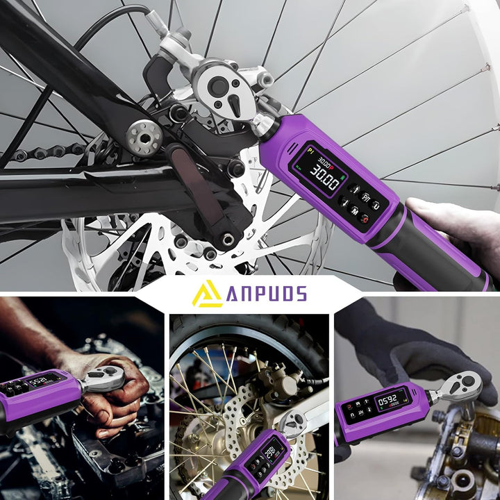 ANPUDS Digitaler Drehmomentschlüssel 3/8 Zoll, 0.9-60Nm Drehmomentschlüssel Fahrrad, Drehmomentschlü