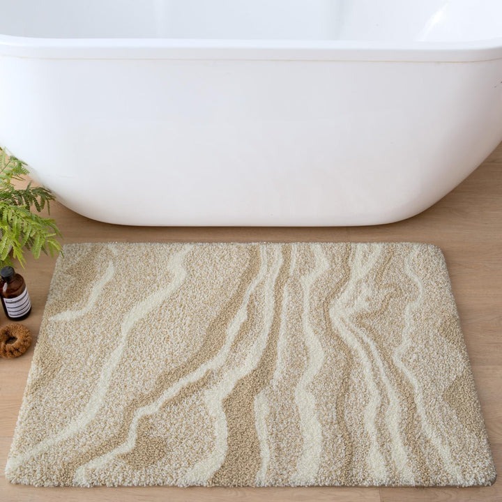 DEXI Badezimmerteppich 50 x 80 cm, Badvorleger rutschfest waschbar, Badematte Mikrofaser Saugfähig,