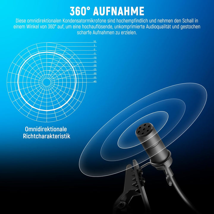 Neewer Lavalier-Ansteckmikrofon, kompatibel mit Rode Wireless GO II Wireless Pro DJI Wireless Mikrof