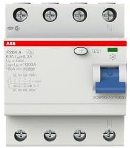 ABB F200 RCCB, 4-polig, 63A, 300mA Typ A 230V ac Single, Single