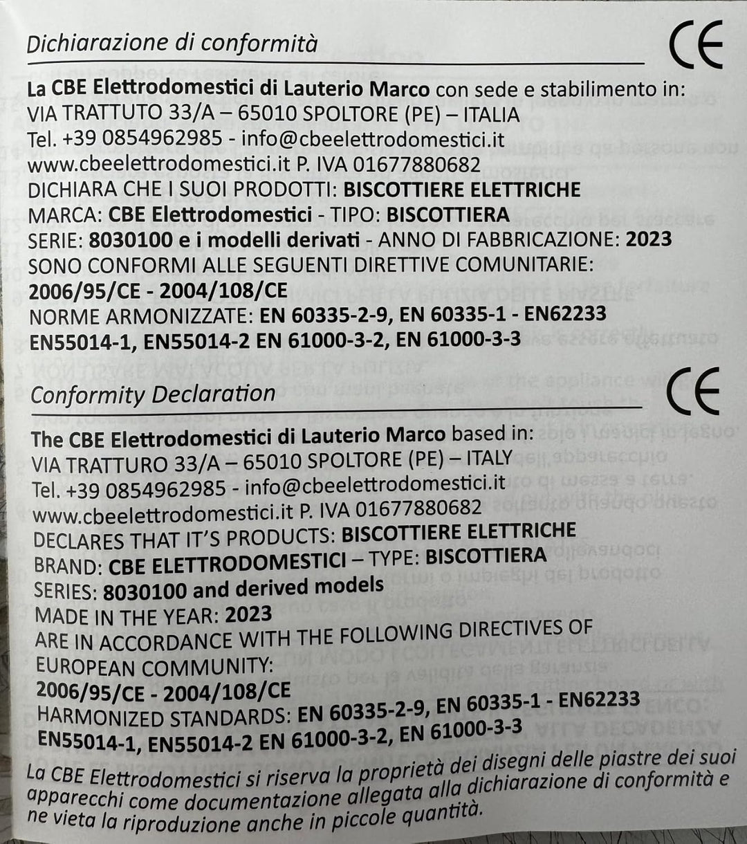 CBE Haushaltsgeräte 8050300 CR Ferratelle Elektrische Keksdose rund, 600 Watt,