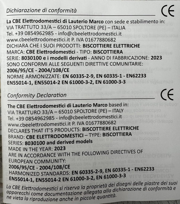 CBE Haushaltsgeräte 8050300 CR Ferratelle Elektrische Keksdose rund, 600 Watt,