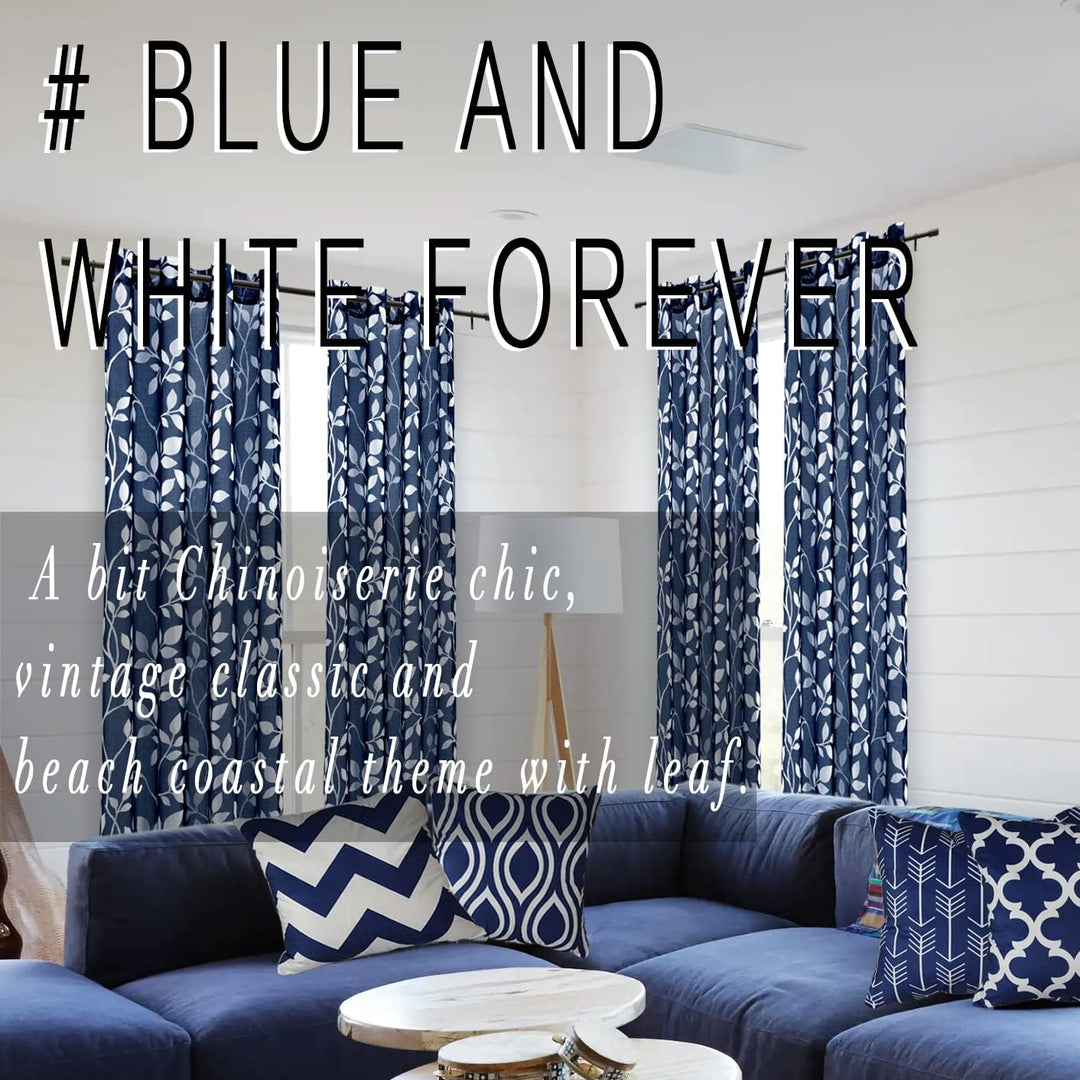 Marineblaue Vorhänge für Jungenzimmer, Kinderzimmer, Kinderspielzimmer, halbtransparent, lichtfilter