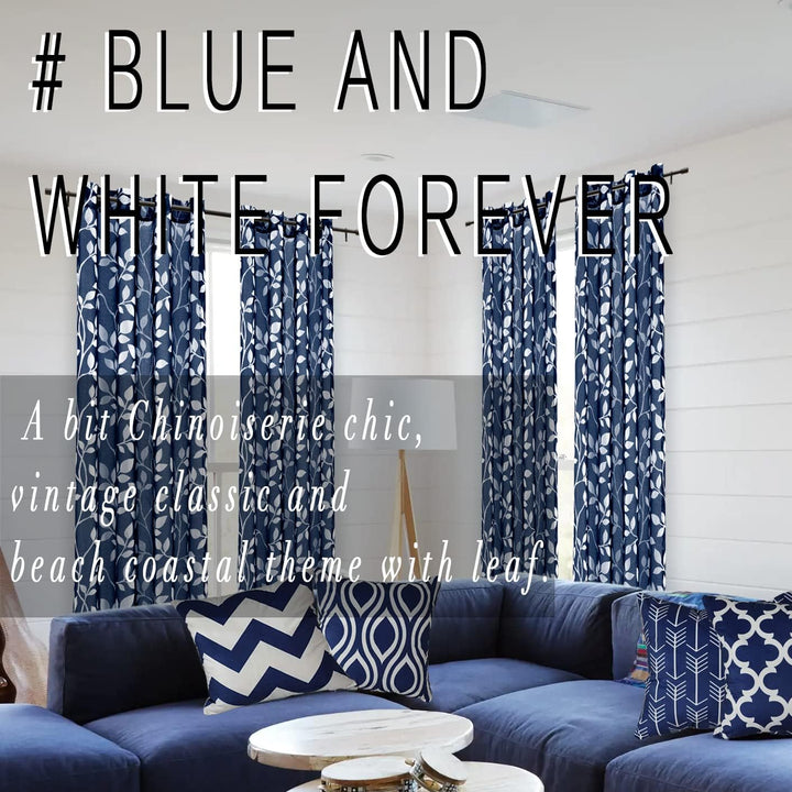 Marineblaue Vorhänge für Jungenzimmer, Kinderzimmer, Kinderspielzimmer, halbtransparent, lichtfilter