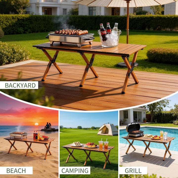 Camping-Tisch, Picknick-Tisch, Klappbar mit Aufbewahrungstasche, Tragbar, Geeignet für Camping, Pick