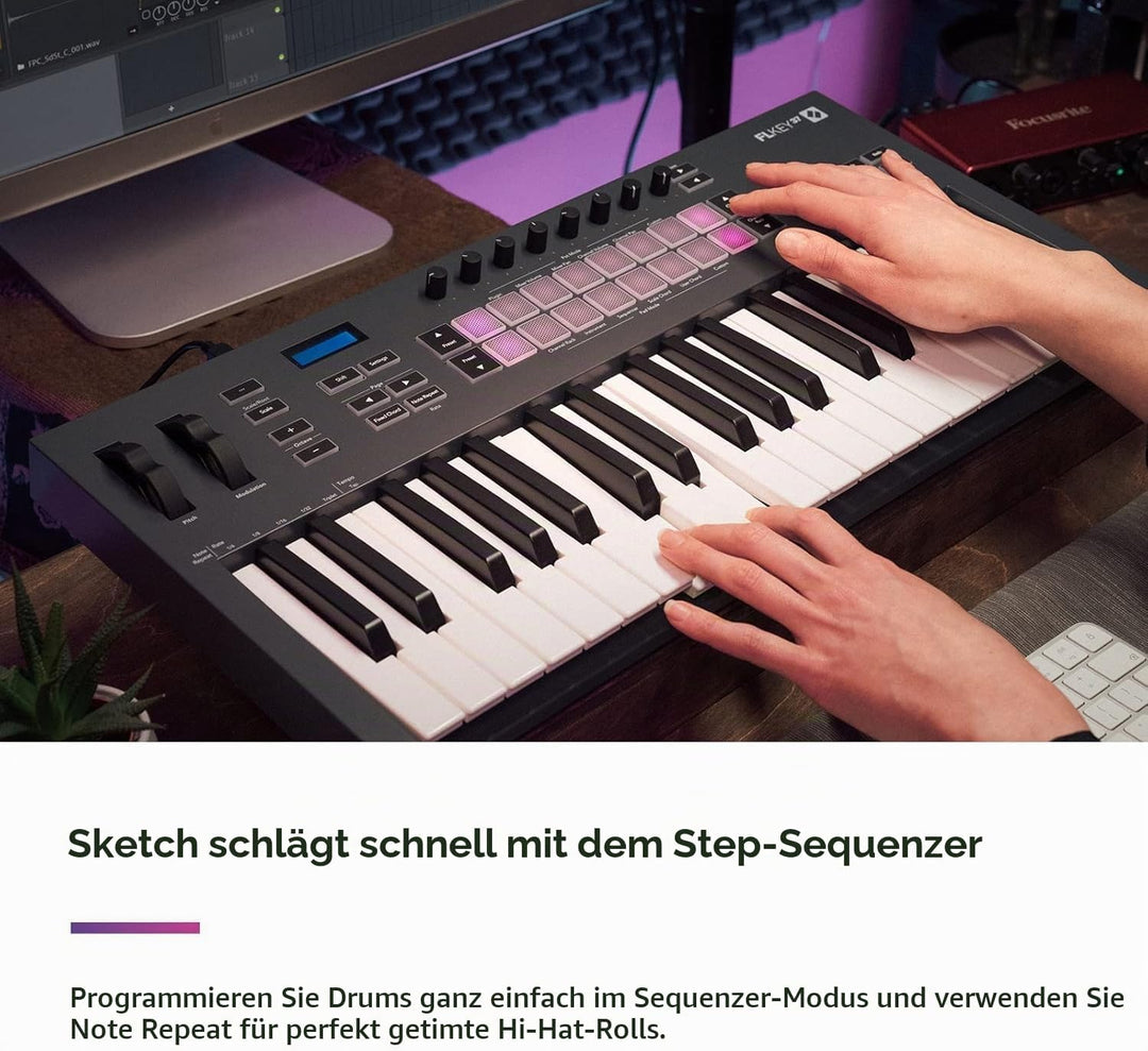 Novation FLkey 37 MIDI-Controller-Keyboard – Nahtlose Integration in FL Studio mit Akkord- und Skale