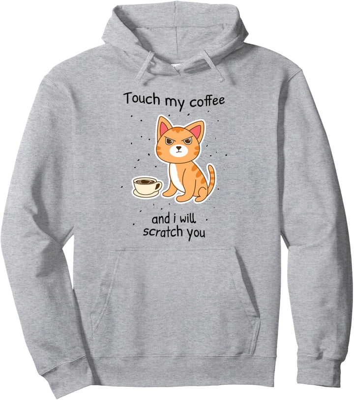 Ironic Cat Scratch Sie Kaffee Montag Kitty Pullover Hoodie