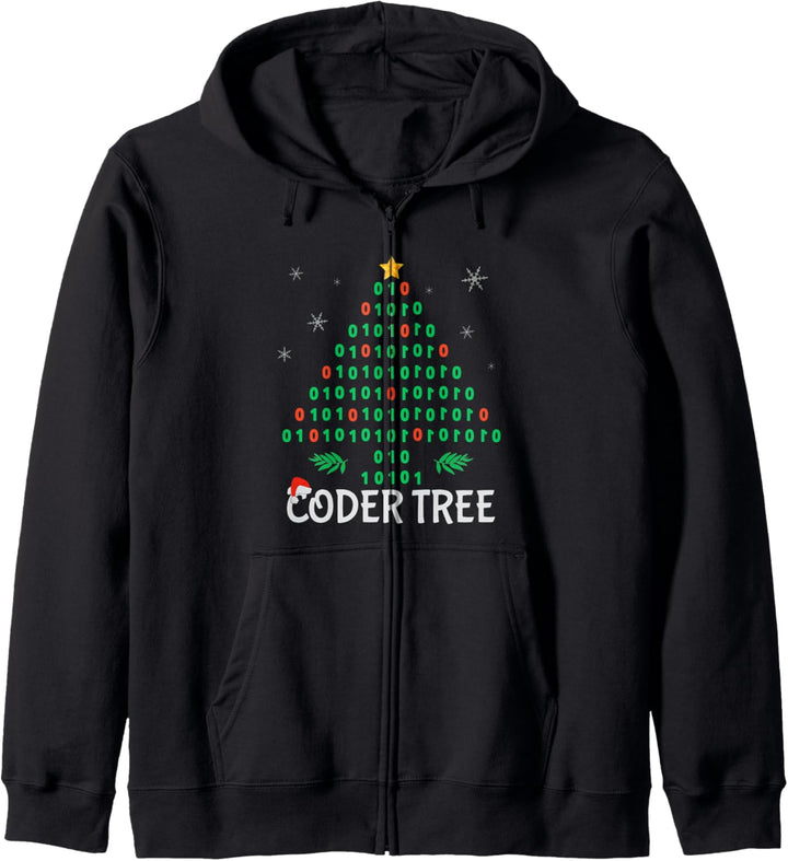 Christmas Coder Tree Santa hat Programmer Coder Kapuzenjacke